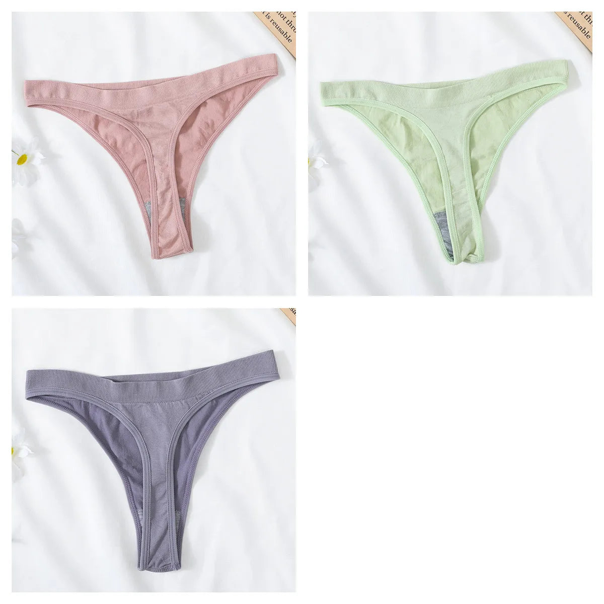 CowLost | product_id-3pcs-high-waist-seamless-brazilian-g-string-thongs-women-m-xl-t-back |23