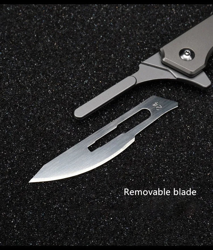 CowLost | tools-upgrade-titanium-alloy-folding-scalpel-with-replaceable-blades |34