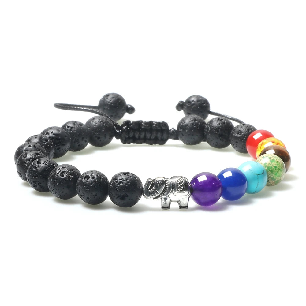 CowLost | badge-pass-holders-mens-natural-volcanic-rock-7-chakra-healing-bracelet |24