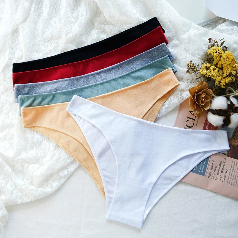 CowLost | product_id-3-pack-women-s-low-waist-cotton-briefs-breathable-solid-color-panties-m-xxl |1