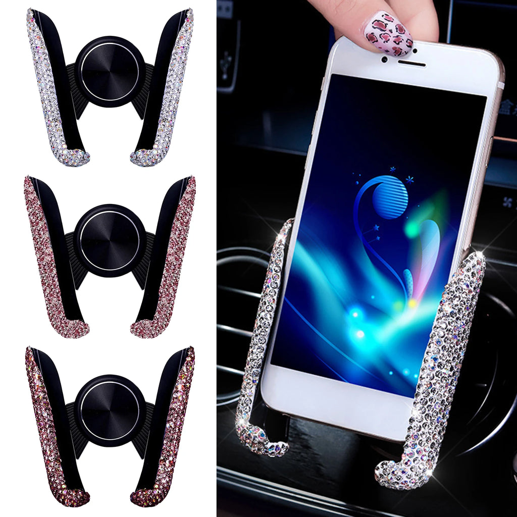CowLost | product_id-diamond-crystal-car-air-vent-phone-holder-clip-stand-bracket-interior-accessory |1