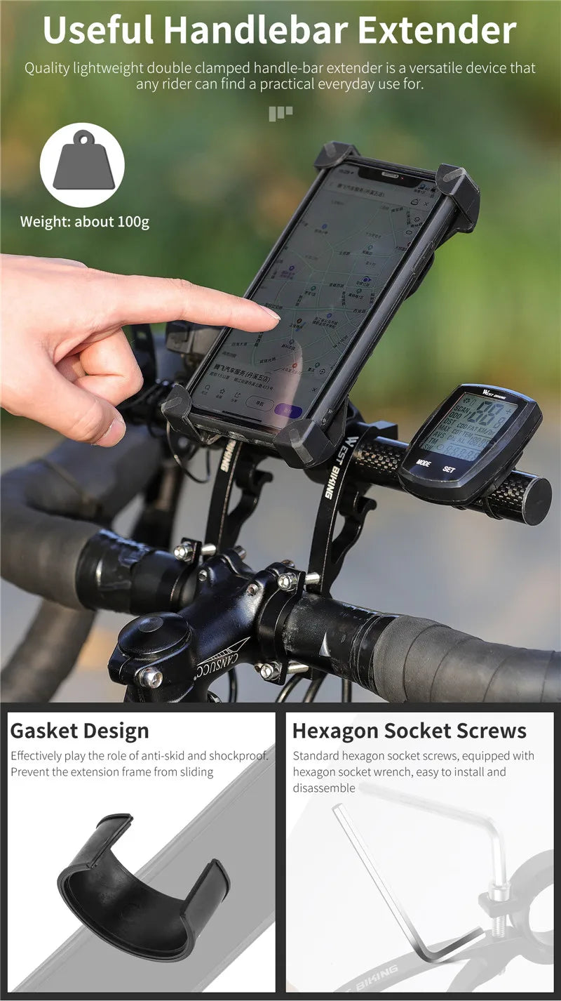 CowLost | 3d-printer-accessories-west-biking-25cm-carbon-fiber-bicycle-handlebar-extender-mount |14