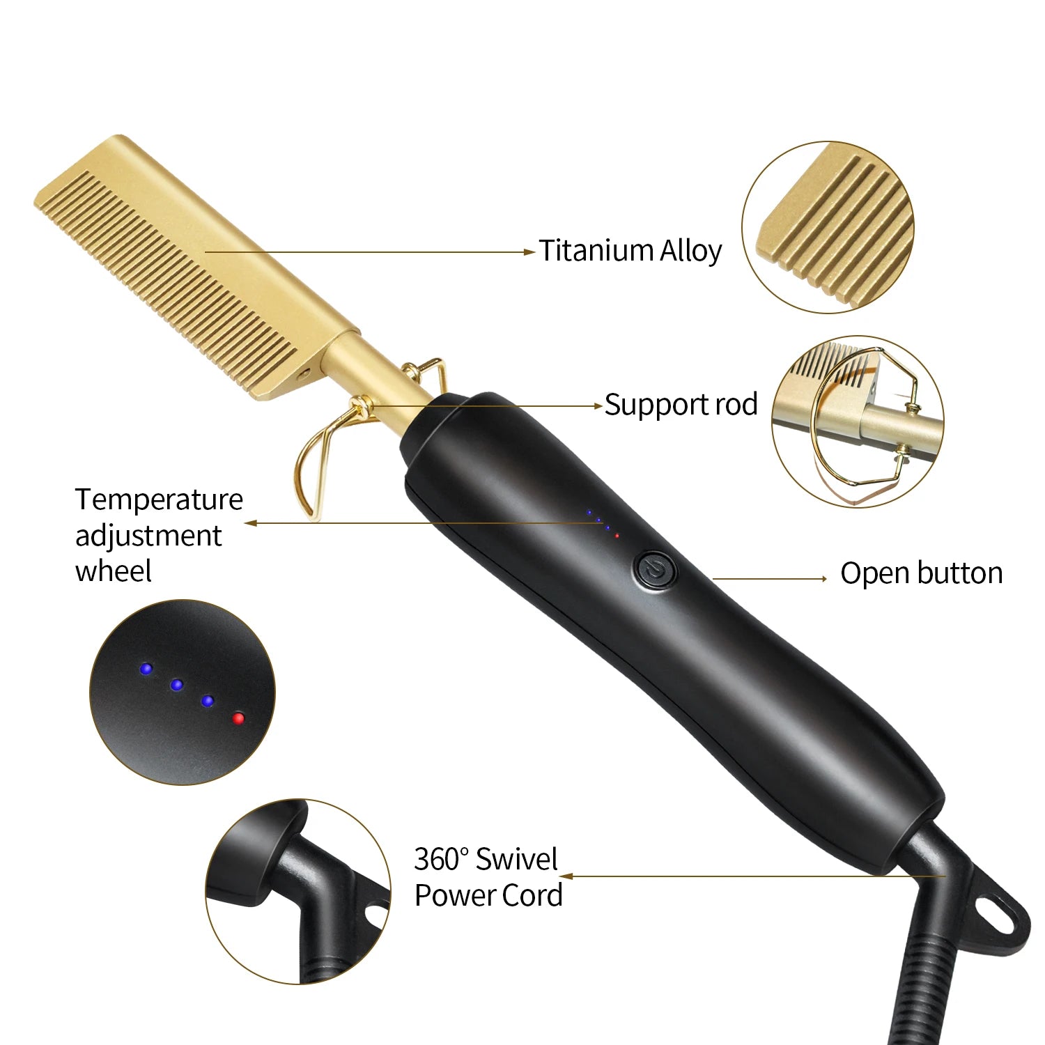 CowLost | tools-hair-iron-straightener-lcd-hot-comb-for-wet-dry-use |9