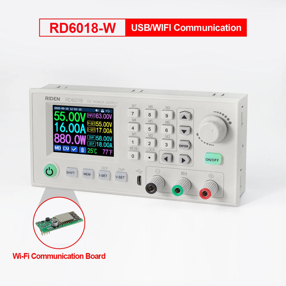 RD6006W DC-DC Buck Converter 60V 6A Voltmeter USB WiFi Power Supply Module