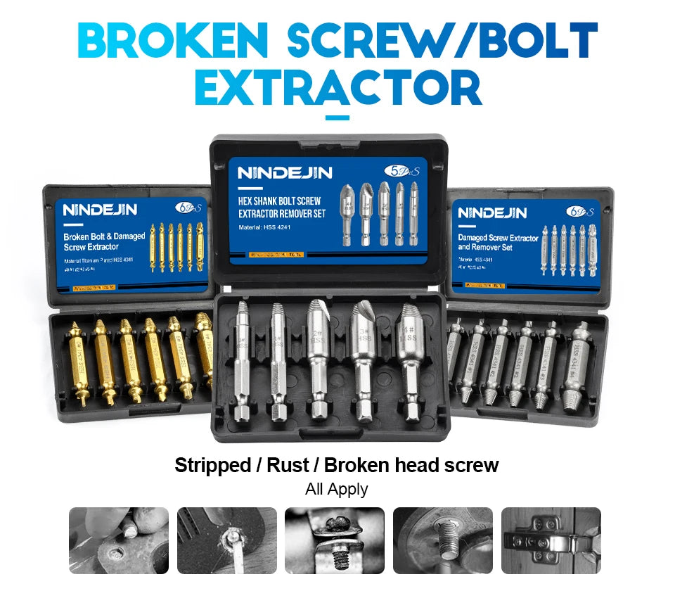 CowLost | nindejin-4-5-6pcs-damaged-screw-extractor-drill-bit-extractor |17