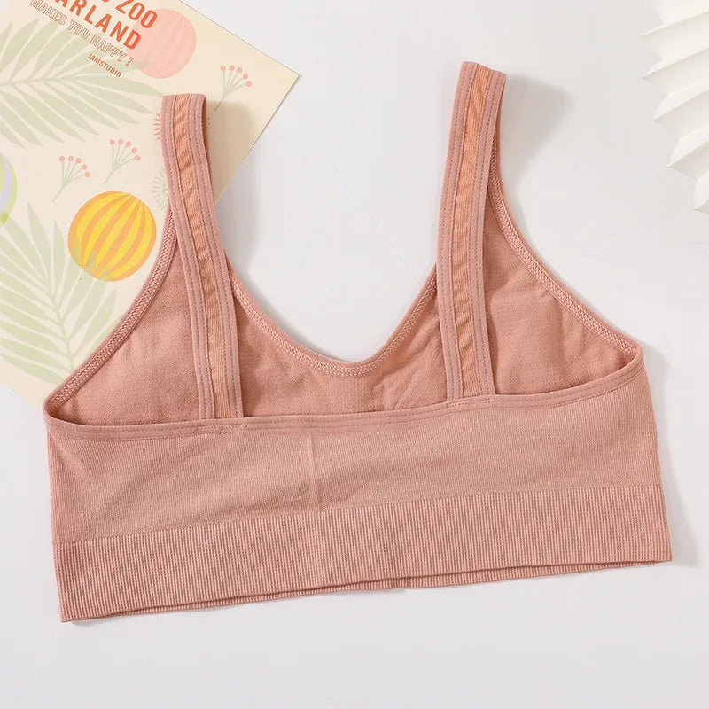 CowLost | product_id-seamless-ribbed-v-neck-tube-crop-top-bra-for-women-breathable-lingerie |9