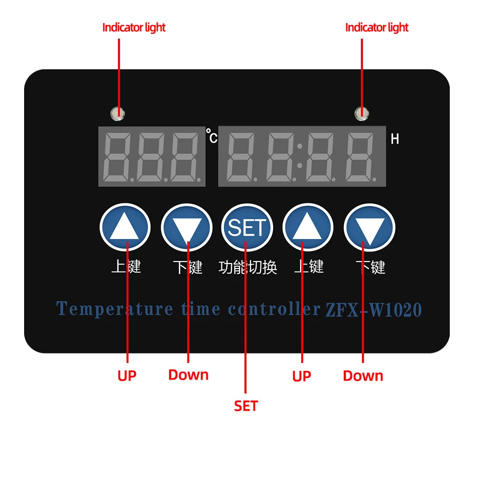 ZFX-W1020 220V Microcomputer Temperature Controller Adjustable Thermostat Timer