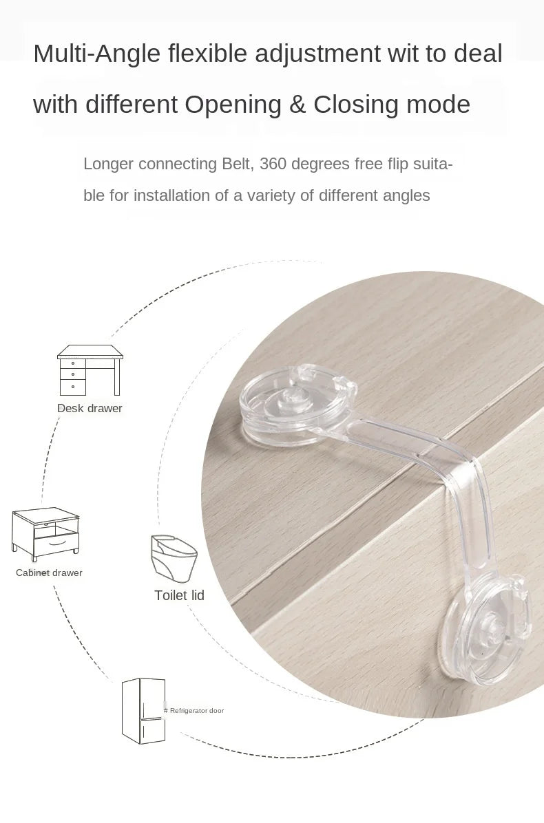 CowLost | 5pcs-lot-baby-safety-lock-anti-opening-cabinet-door-refrigerator-locks |9