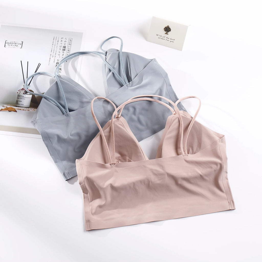 CowLost | product_id-seamless-v-neck-wireless-bra-top-with-removable-pads-for-women |4