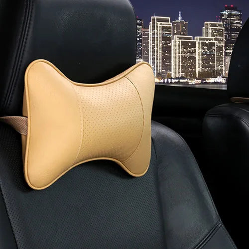 CowLost | coffee-product_id-universal-car-neck-pillow-pu-leather-headrest-cushion-black-red-easy-install-clean |19