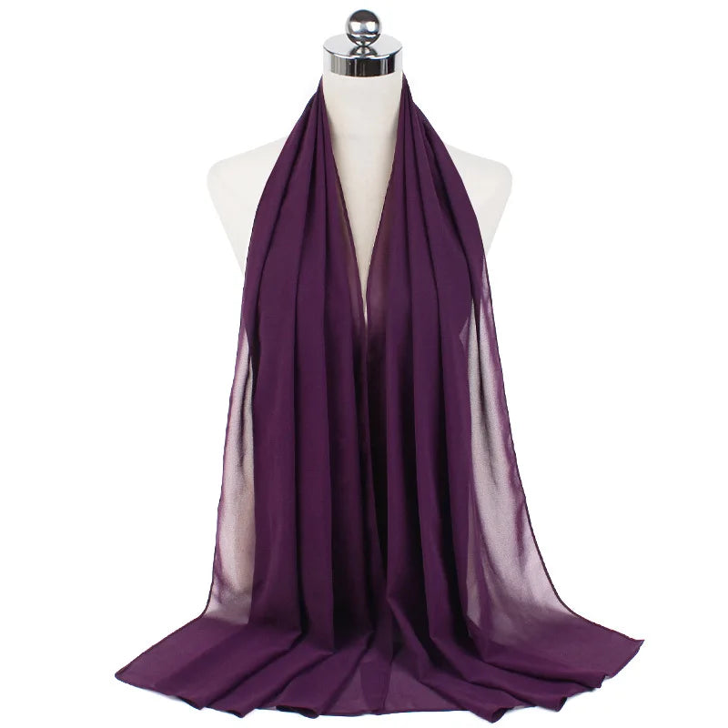 CowLost | muslim-chiffon-hijab-scarf-women-long-solid-color |62