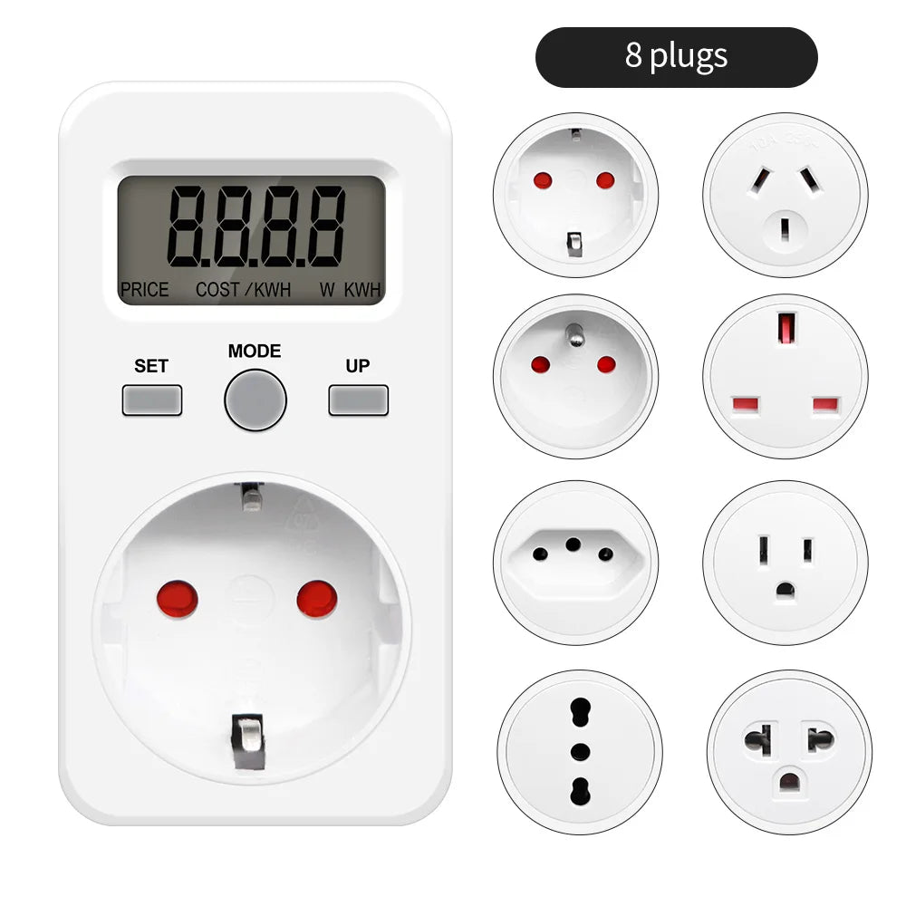 Digital Wattmeter 220V 110V AC Power Energy Consumption Meter EU Plug