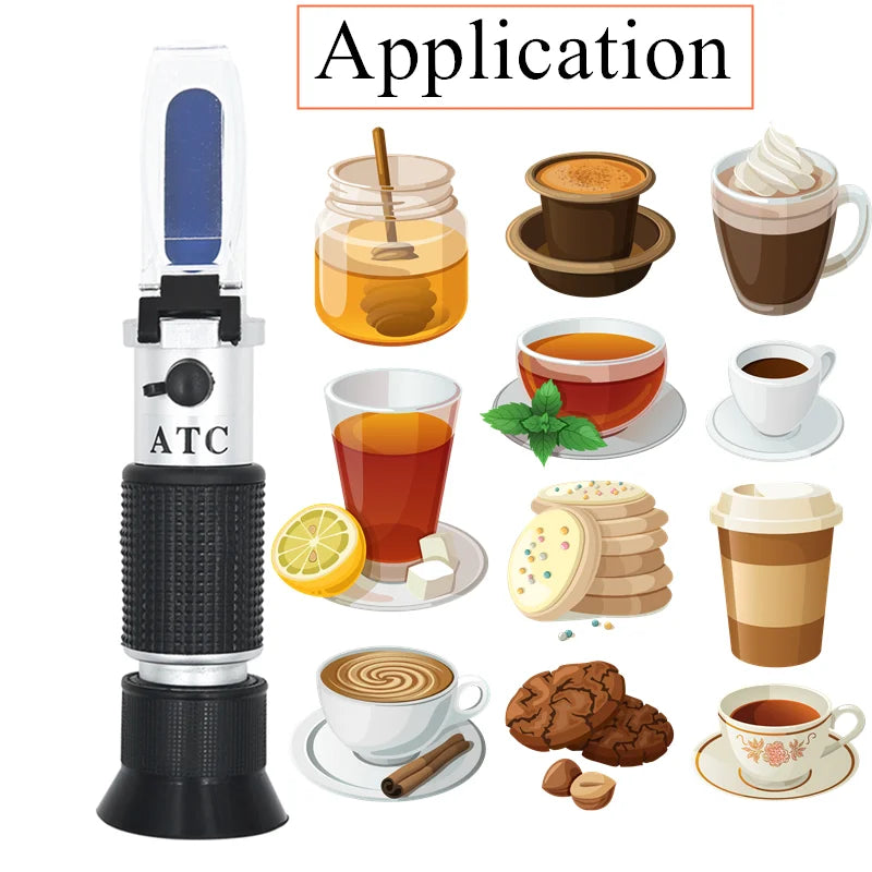 0-90% Brix Sugar Refractometer with ATC for Fruit Juice and Liquid Measurement