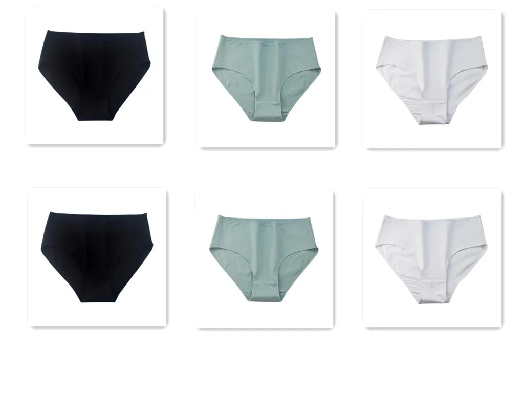 CowLost | product_id-6pcs-women-high-waist-seamless-breathable-cotton-briefs-m-2xl-solid-colors |15