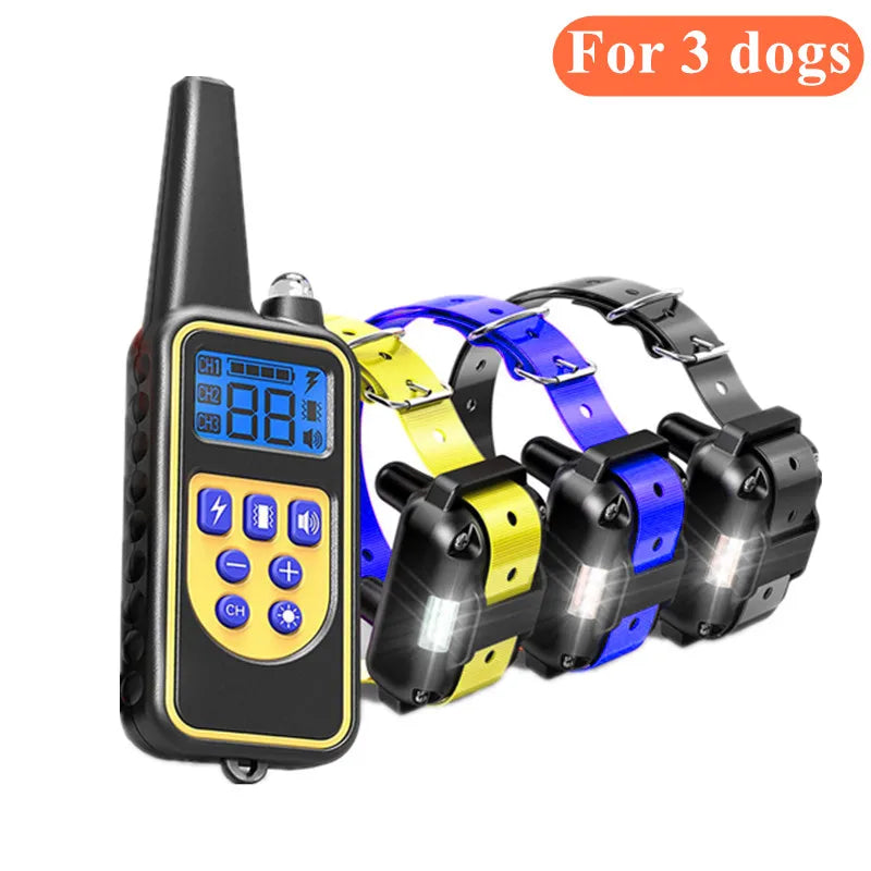 Waterproof Electric Dog Training Collar with Remote Control Rechargeable Anti-Bark Device for All Sizes