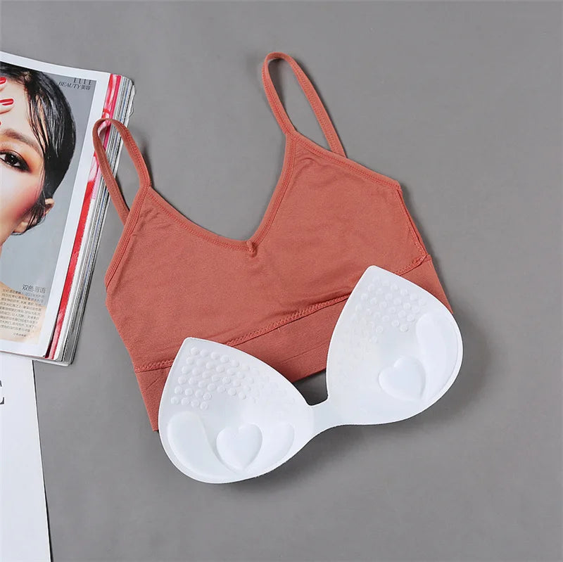 CowLost | women-tube-top-seamless-bra-crop-top-solid-color-sports-sexy-lingerie-active-bra-tops-underwear-with-removable-pads |15