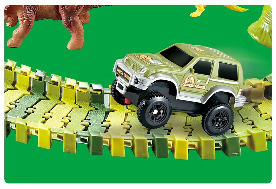 CowLost | fencing-barriers-dinosaur-plastic-racing-track-set-with-electronic-car-toy |9