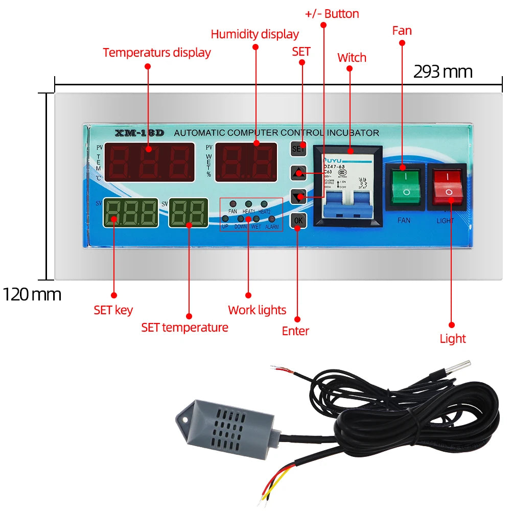 XM-18 Mini Digital Automatic Egg Incubator Control System Poultry Egg Hatcher Thermostat