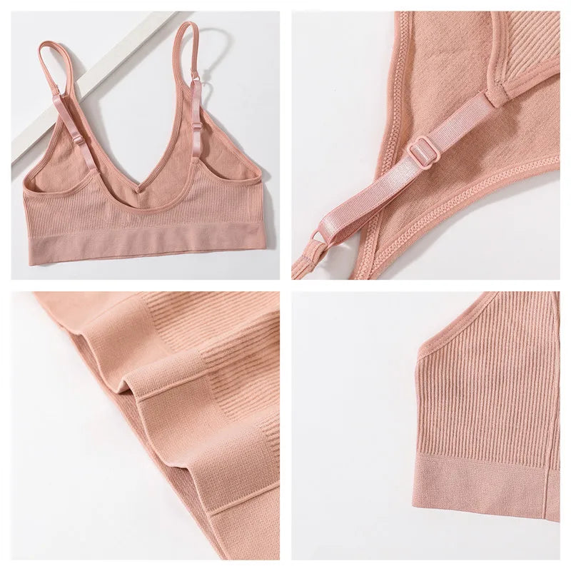 CowLost | product_id-seamless-ribbed-v-neck-wireless-tube-top-bralette-with-adjustable-straps-m-l |4