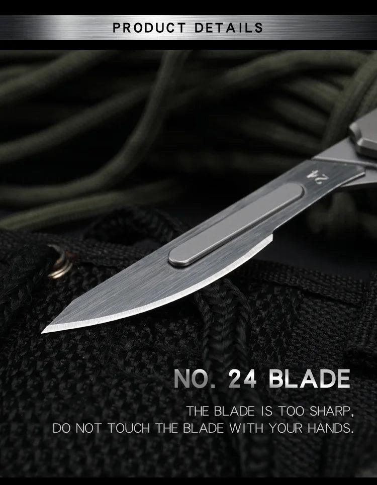CowLost | tools-upgrade-titanium-alloy-folding-scalpel-with-replaceable-blades |20