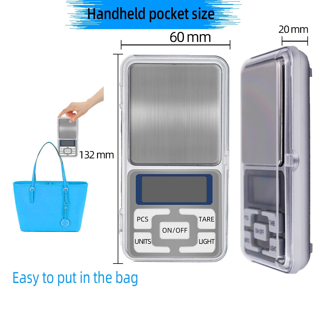 High Precision 500g 0.1g Digital Pocket Jewelry Scale with Backlight and Retail Box