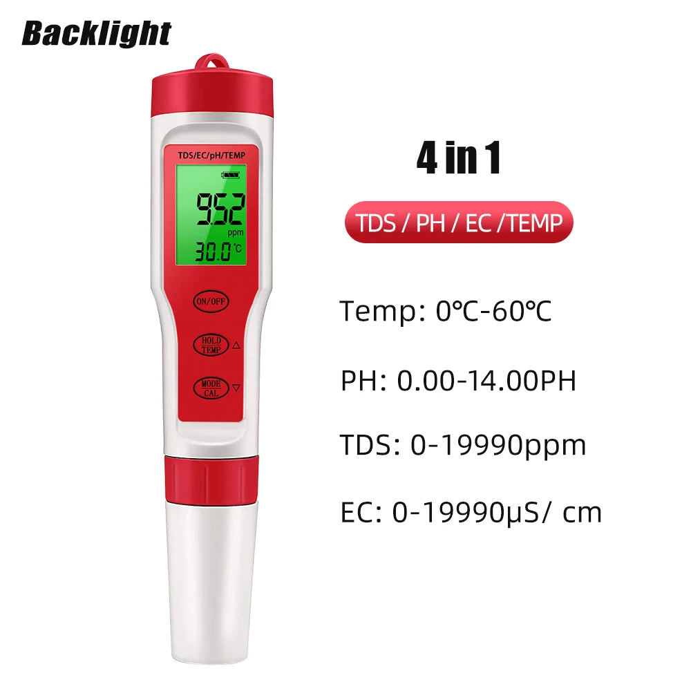 JUANJUAN 3-in-1 Digital PH/TDS/Temp Meter with ATC for Water Quality Testing