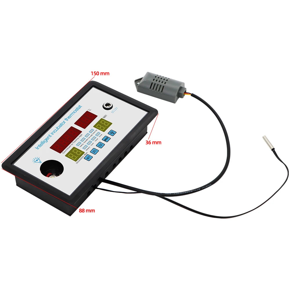 12V/220V Mini Thermostat Incubator Temperature Humidity Controller for Farm Poultry