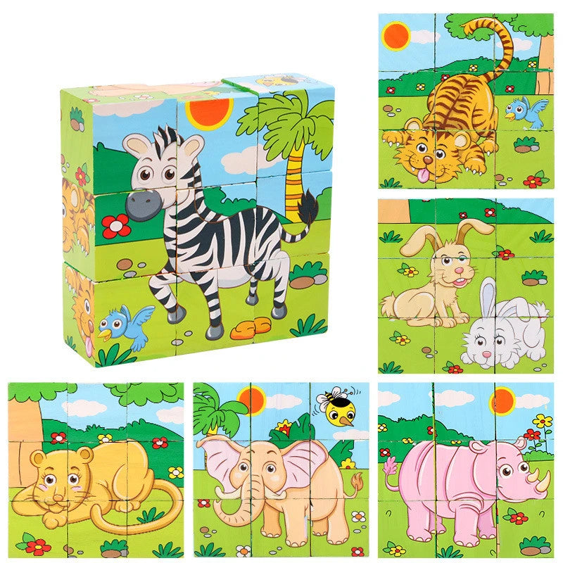 CowLost | fencing-barriers-baby-wooden-six-sided-cube-blocks-educational-toy |5
