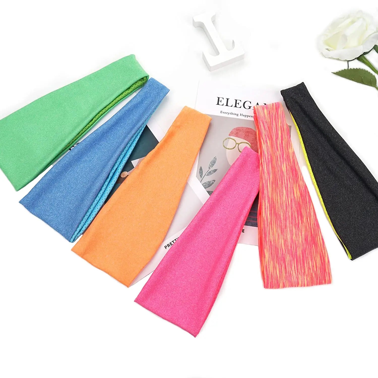 CowLost | 4-5pcs-sweatband-for-men-women-elastic-sport-hairbands |11