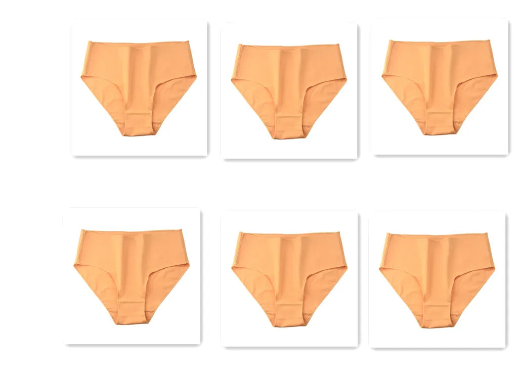 CowLost | product_id-6pcs-women-high-waist-seamless-breathable-cotton-briefs-m-2xl-solid-colors |25