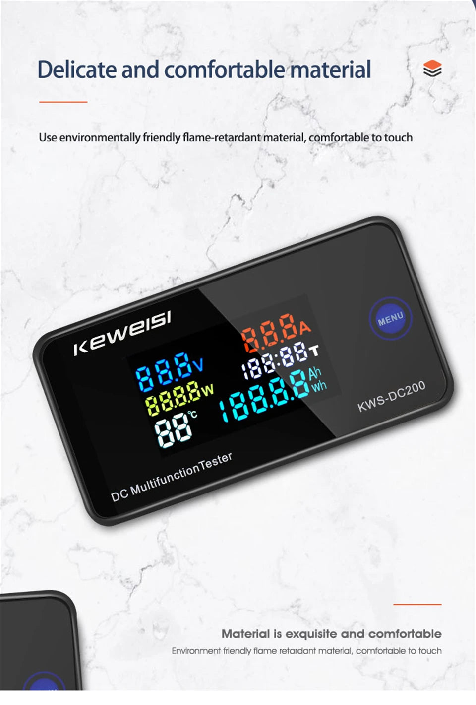 KWS DC-200 Digital Voltmeter Ammeter 0-200V 0-100A LED Wattmeter with Reset Function