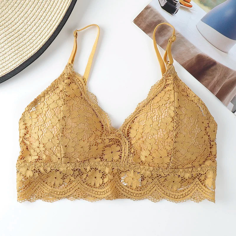 CowLost | floral-lace-bras-for-women-bralette-lace-underwear-sexy-lingerie-beauty-back-wire-free-brassiere-female-push-up-bra |19