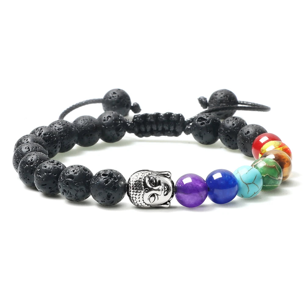 CowLost | badge-pass-holders-mens-natural-volcanic-rock-7-chakra-healing-bracelet |23