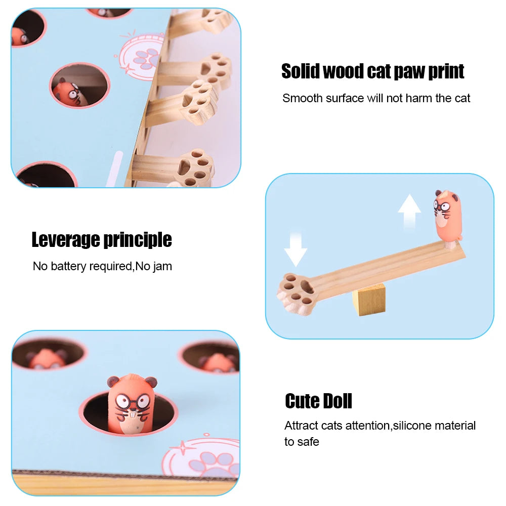 CowLost | cat-hit-gophers-cat-toy-chase-hunt-mouse-cat-game-box-3-in-1-with-scratcher-maze-interactive-educational-funny-cat-stick |4