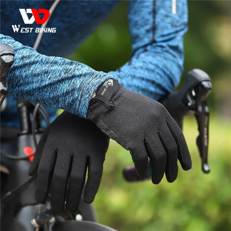 CowLost | west-biking-bicycle-gloves-breathable-half-full-finger-anti-slip-cycling-mittens-men-women-sports-shock-pad-mtb-road-bike-gloves |2