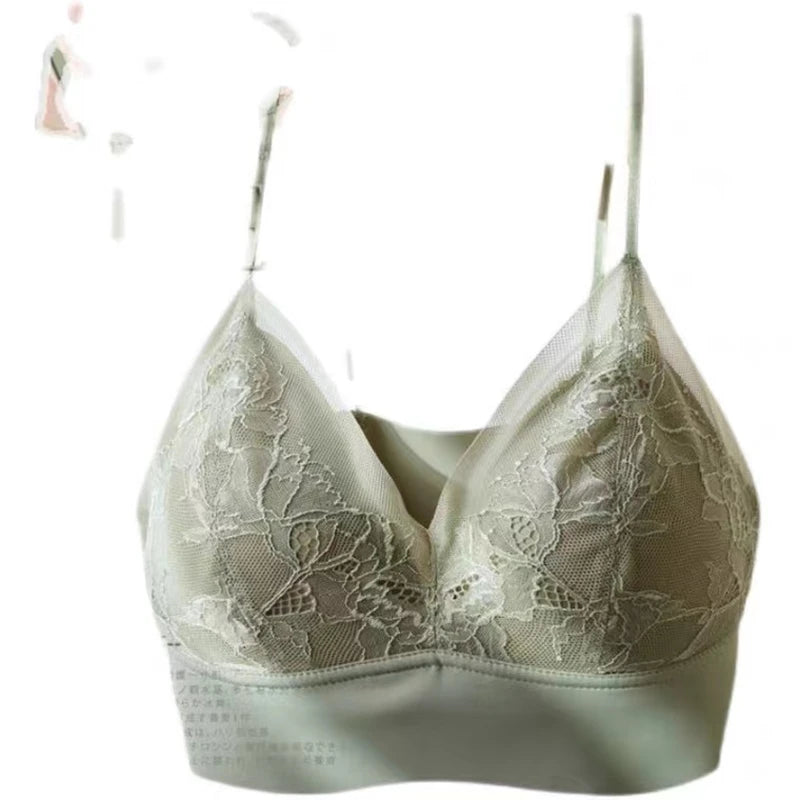 CowLost | french-sexy-lace-seamless-womens-underwear-push-up-close-fitting-and-comfortable-womens-bra-big-breasts-show-small-sports-vest |5