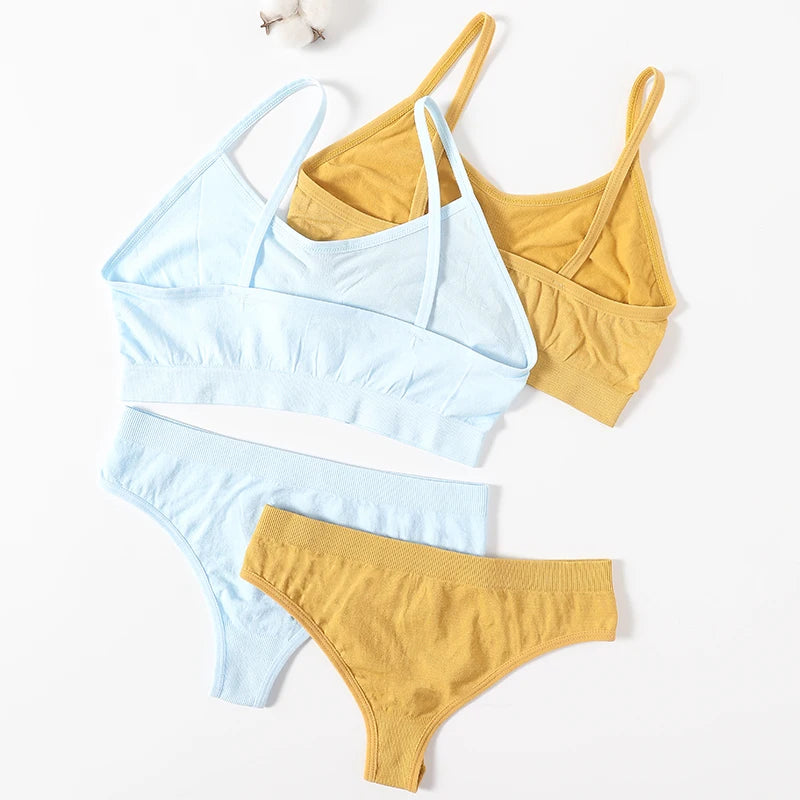 CowLost | product_id-women-seamless-wire-free-push-up-bra-low-waist-t-back-panties-set |8
