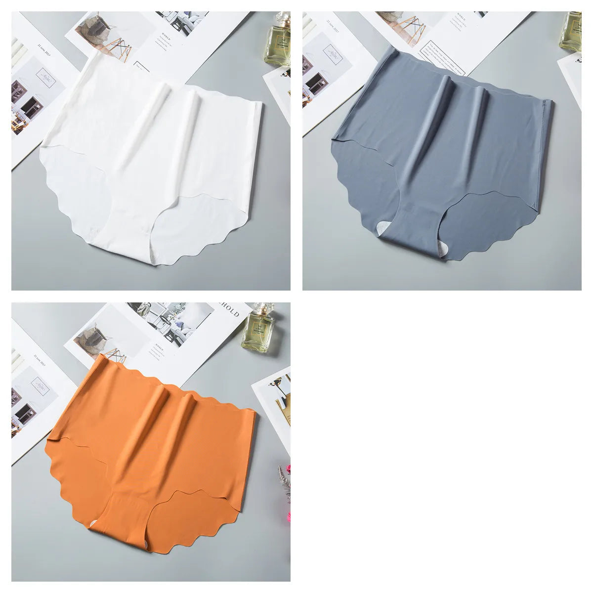 CowLost | product_id-3pcs-women-s-high-waist-seamless-ice-silk-hip-lift-briefs-m-xxl |34