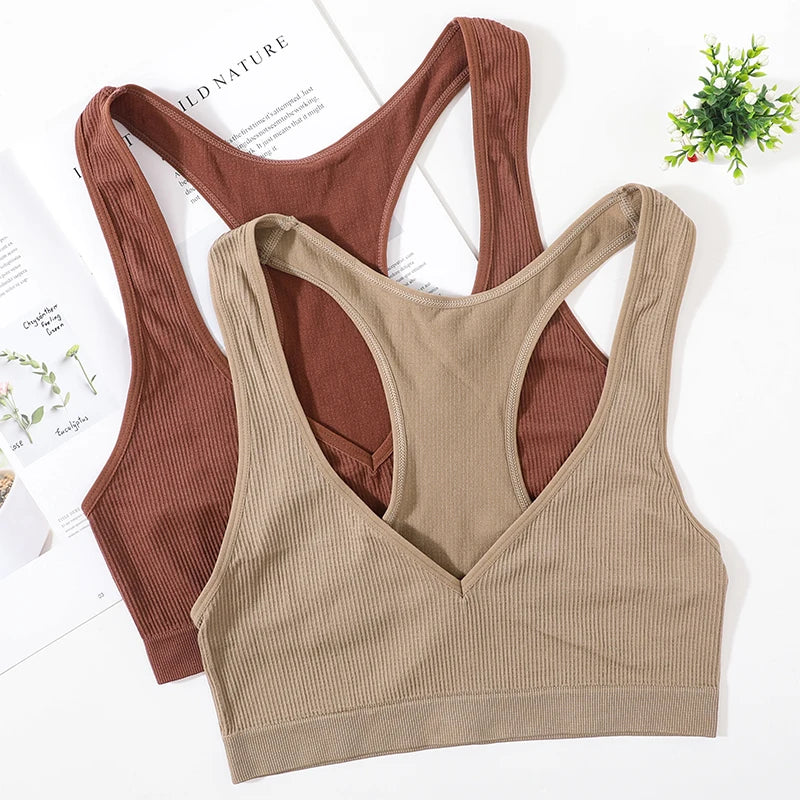 CowLost | product_id-seamless-wirefree-deep-v-neck-unlined-comfort-bra-top-for-women |9