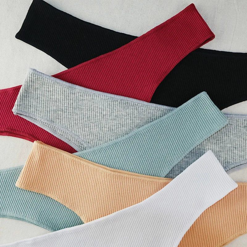 CowLost | product_id-4-pack-womens-cotton-breathable-low-waist-solid-briefs-m-xl |5