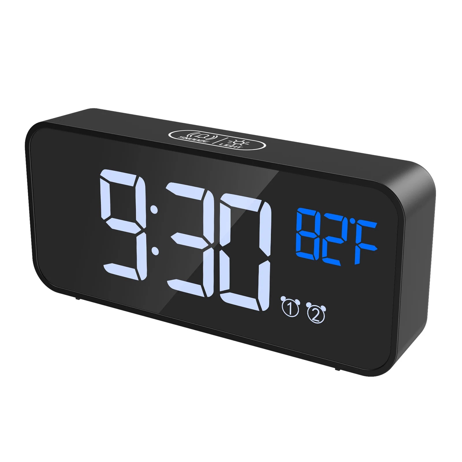 ORIA Digital LED Alarm Clock with Music, Snooze, Temperature, Voice Control, and Backlight