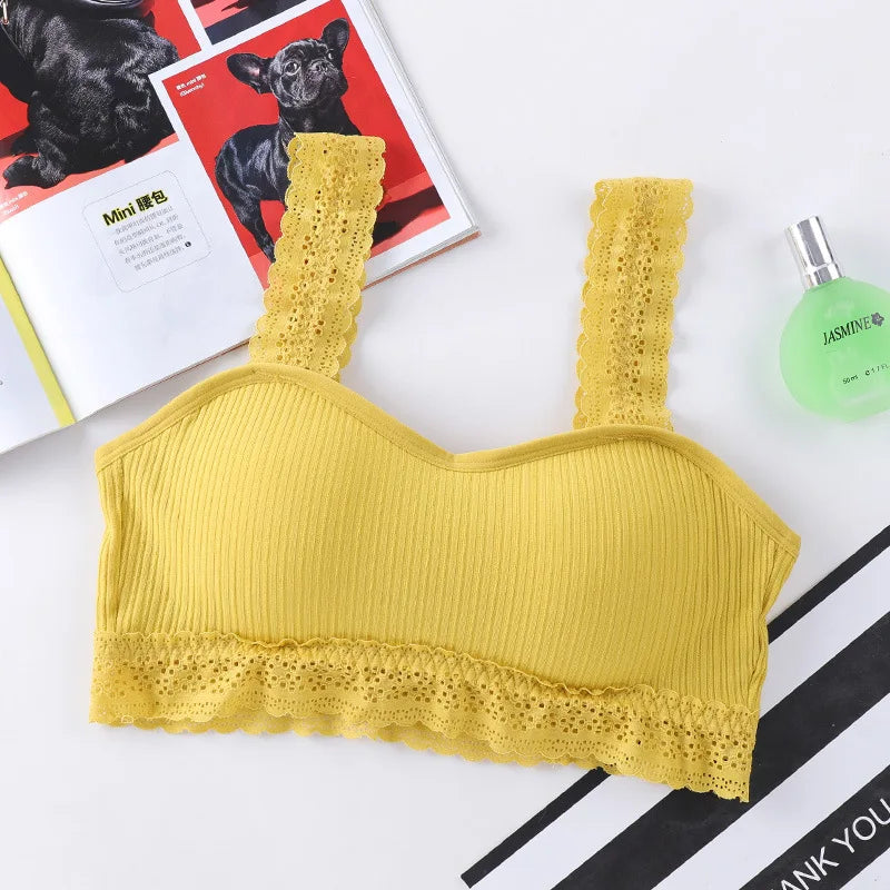 CowLost | product_id-women-s-lace-seamless-wire-free-bralette-crop-top-with-removable-pads |34
