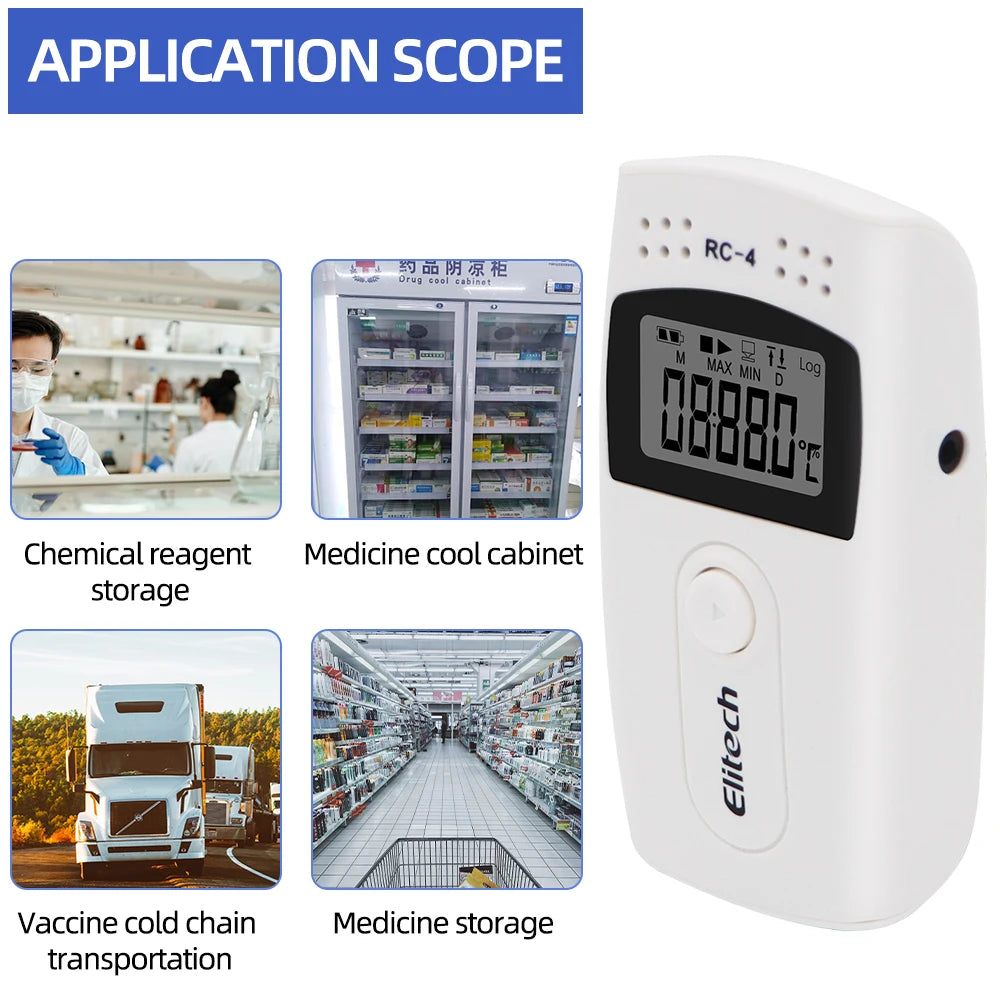 5pcs RC-4 USB Temperature Data Logger Recorder 16000 Points Built-in NTC Sensor External Sensor Support