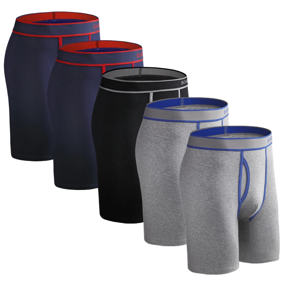 CowLost | activewear-pants-5pcs-mens-long-cotton-boxer-shorts-underwear |35