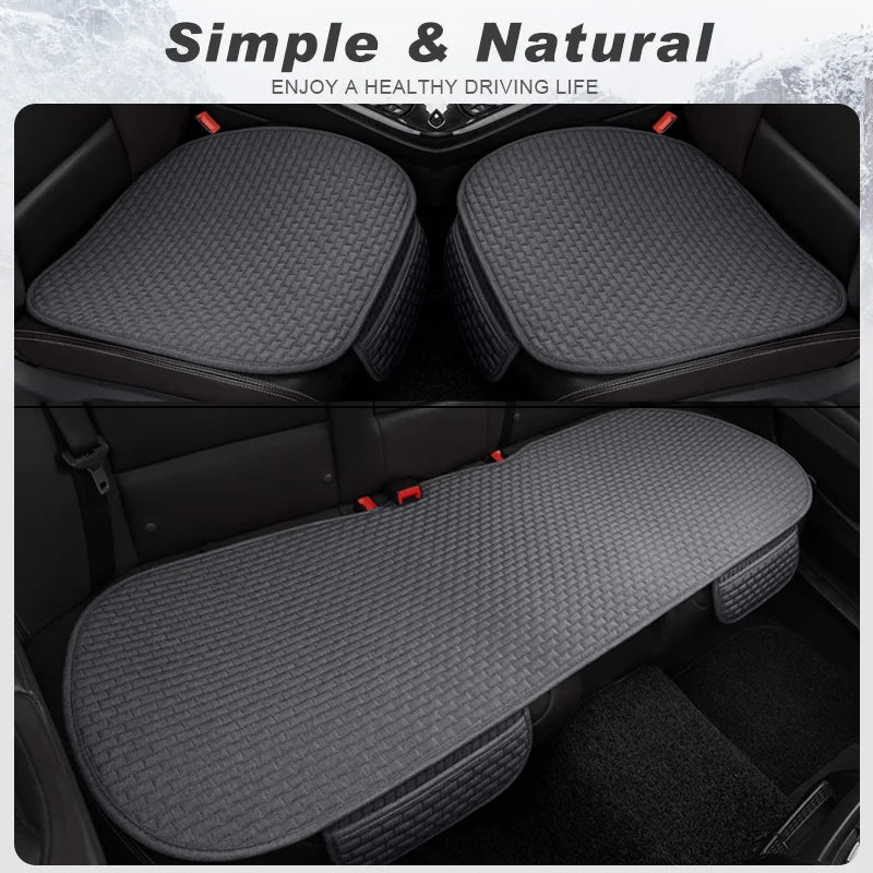 CowLost | car-seat-covers-full-set-flax-linen-car-cushion-protector-front-rear |15