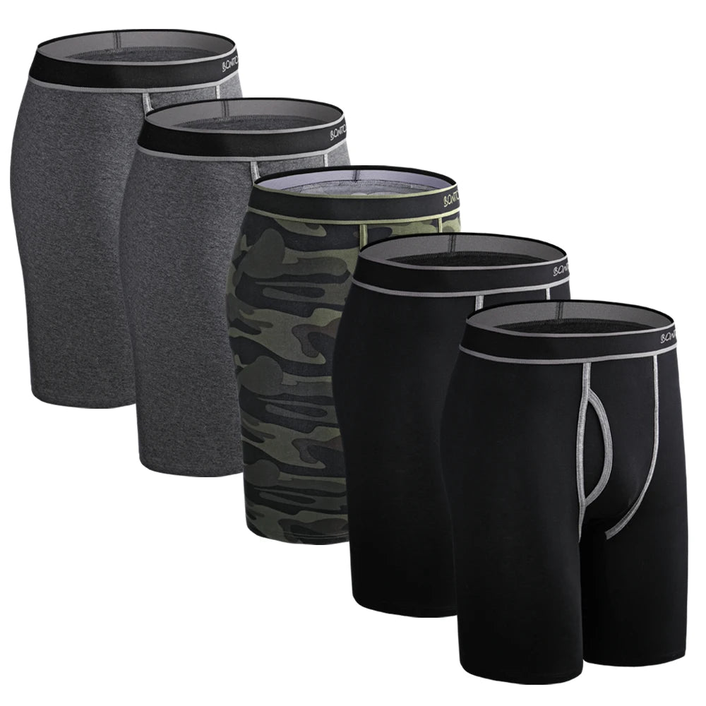 CowLost | activewear-pants-5pcs-mens-cotton-long-boxer-underpants |35
