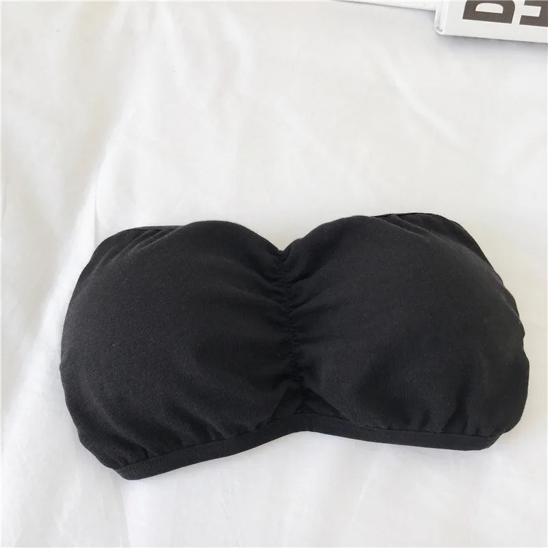 CowLost | women-strapless-bra-tube-top-cross-back-wireless-invisible-bra-seamless-underwear-female-sexy-lingerie-cotton-bralette-crop-top |12