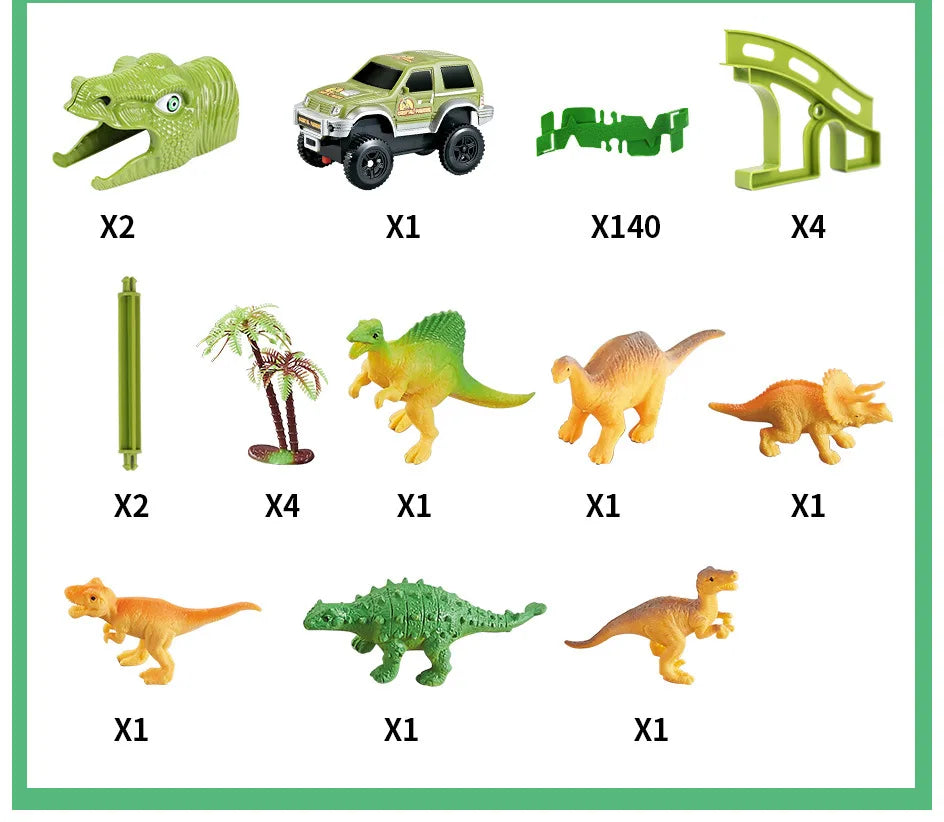 CowLost | fencing-barriers-dinosaur-plastic-racing-track-set-with-electronic-car-toy |15