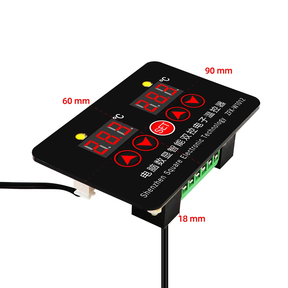 ZFX-W1012 Digital Thermostat Temperature Controller 220V 12V 24V Two Relay Output 10A Heat Cool