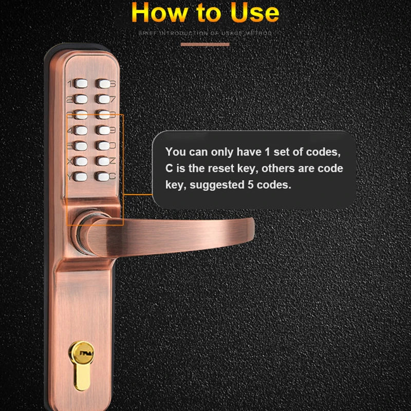 CowLost | locks-keys-product_id-villa-mechanical-combination-code-lock-keyless-smart-gate-handle-lock |6